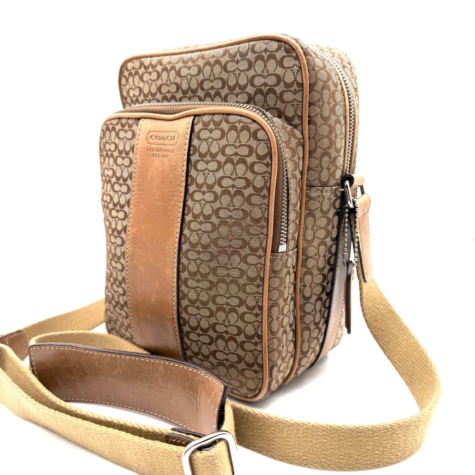 COACH y2k shoulder bag mini signature unisex canvas leather コーチ