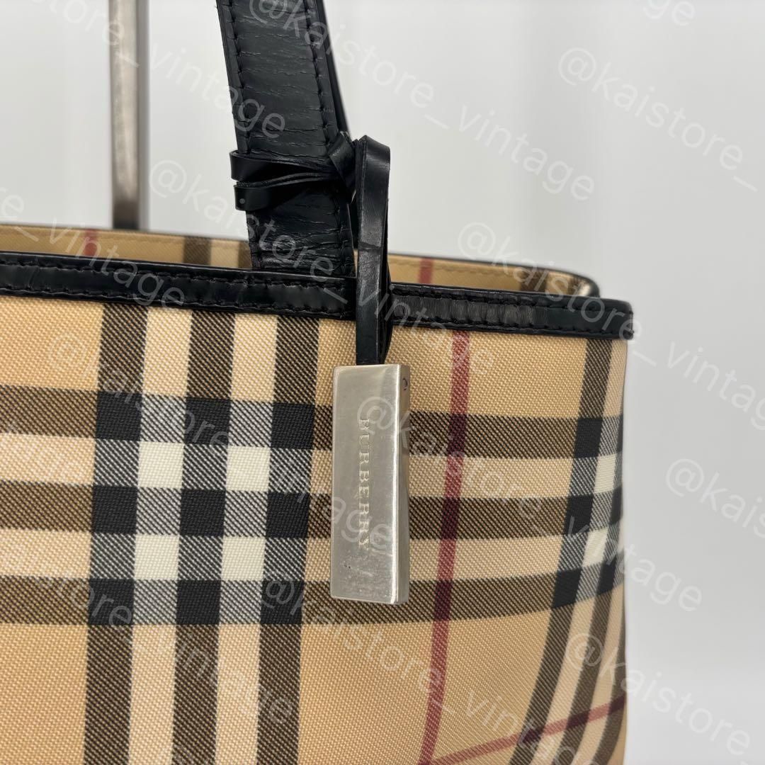 Burberry ノバチェック柄 ハンドバッグ 横幅30cm ミニボストンバッグ