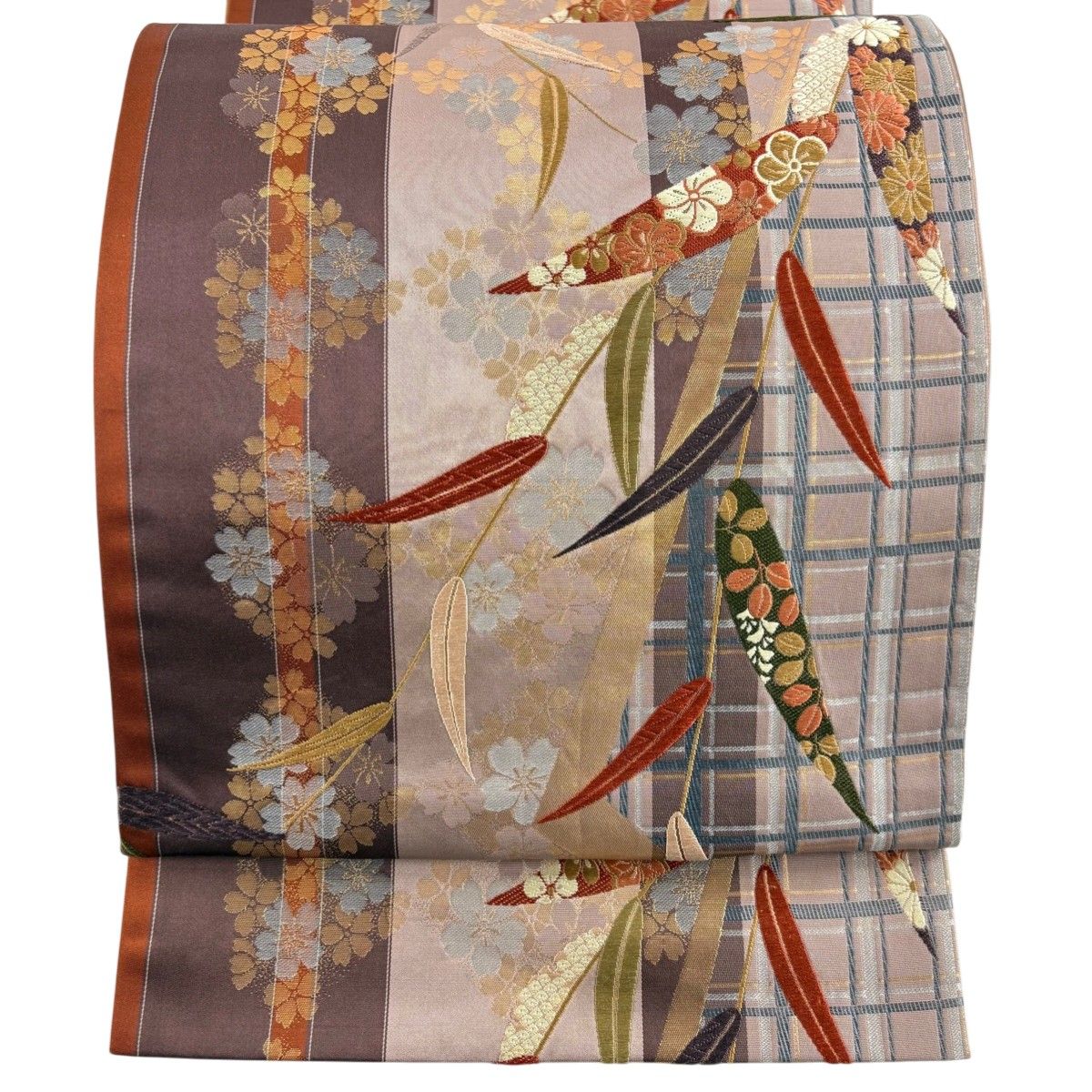 美品】 袋帯 秀品 柳 桜 箔 唐織 紫 六通 正絹 【中古】 - メルカリ