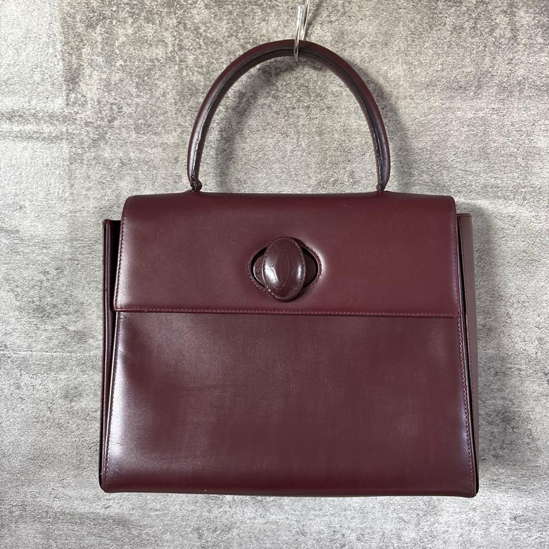 カルティエ Cartier ハンドバッグ マストライン ボルドー レザー 