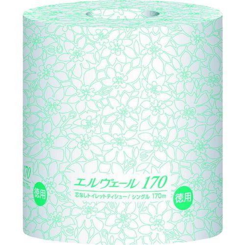 エリエール エルヴェールトイレットティシューシングル170m個包装芯なし
