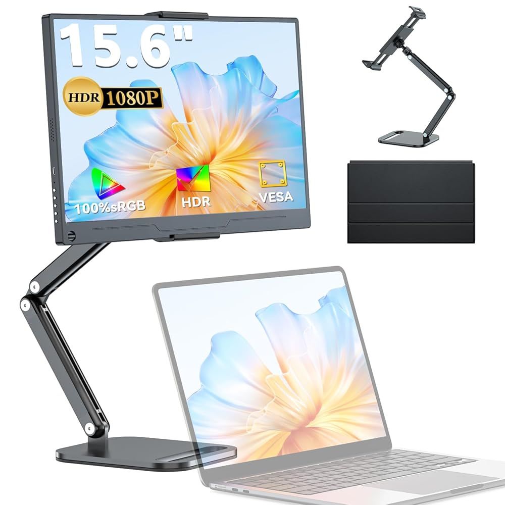 モバイルモニター 15.6インチ UPERFECT モバイルディスプレイ 卓上スタンド付き 1920*1080 100%広色域 HDR ゲーミング