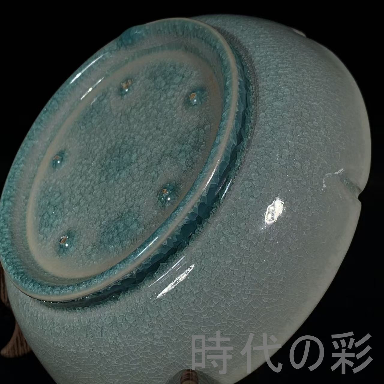 中国古美術 宋時代 汝窯 冰裂紋 銘文 葵口洗 天青釉 水洗 宋磁 名窯 唐