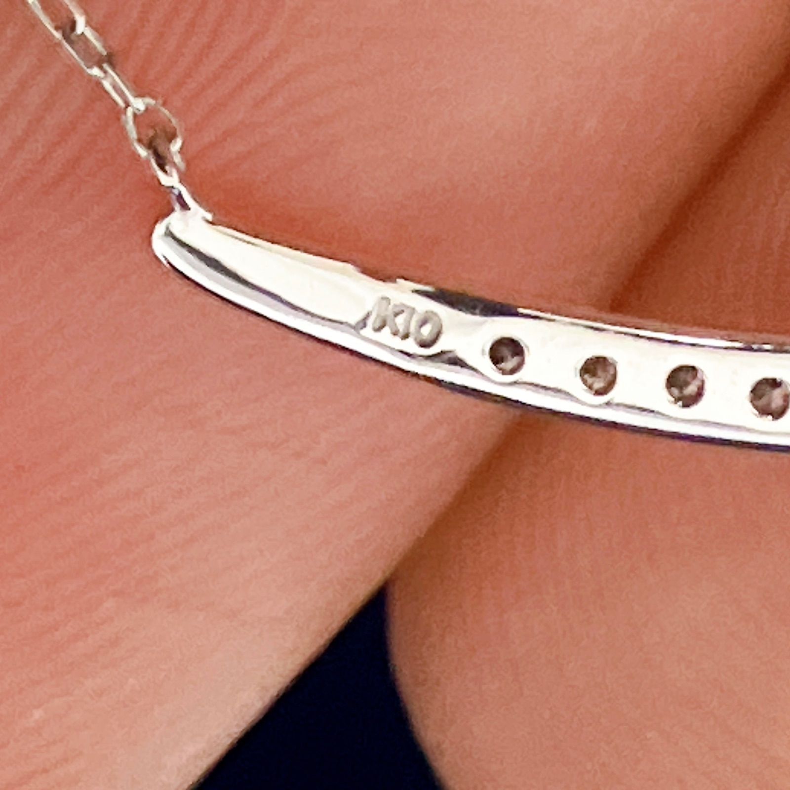 K10 ダイヤモンド ネックレス 0.14ct ホワイトゴールド nocturne 