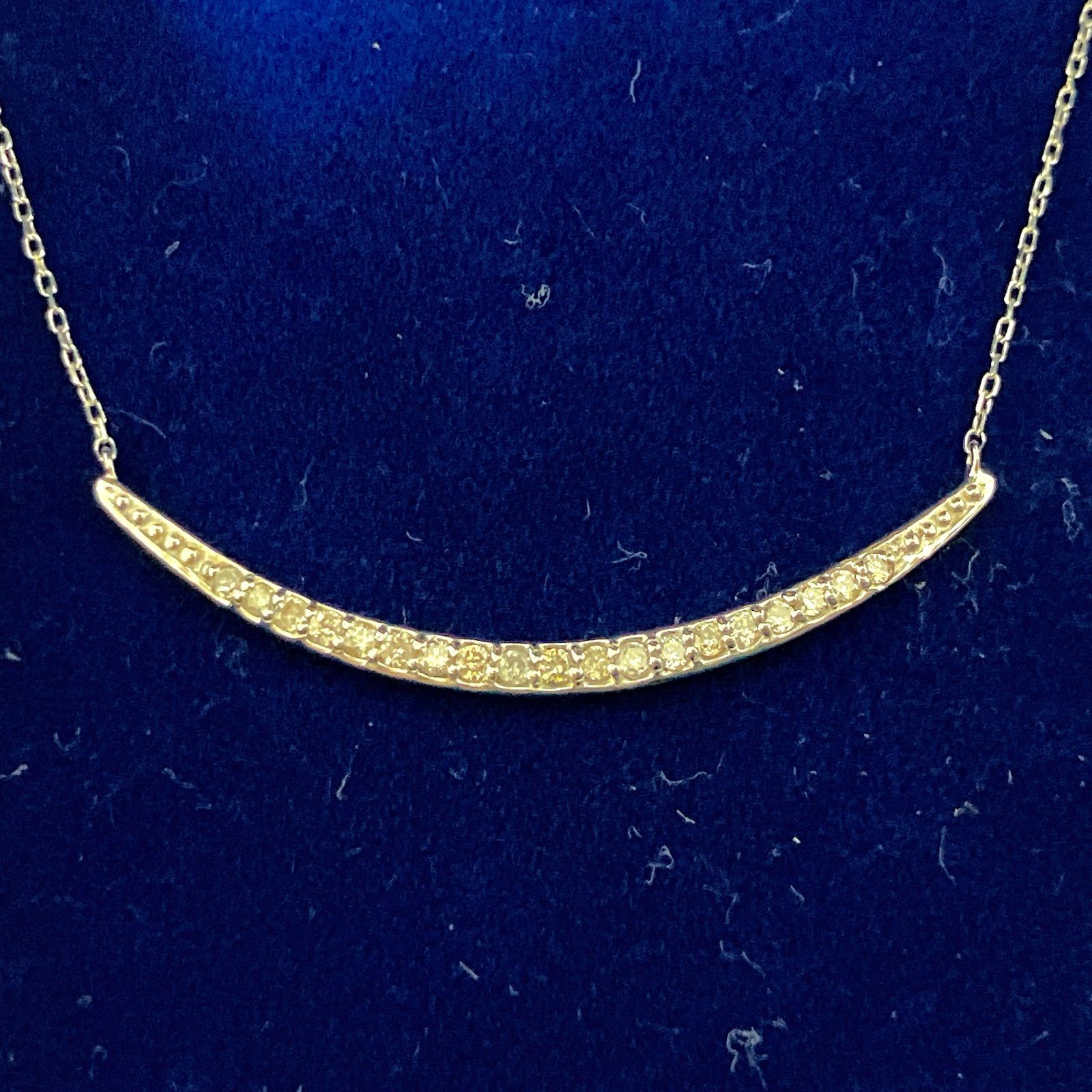 K10 ダイヤモンド ネックレス 0.14ct ホワイトゴールド nocturne 