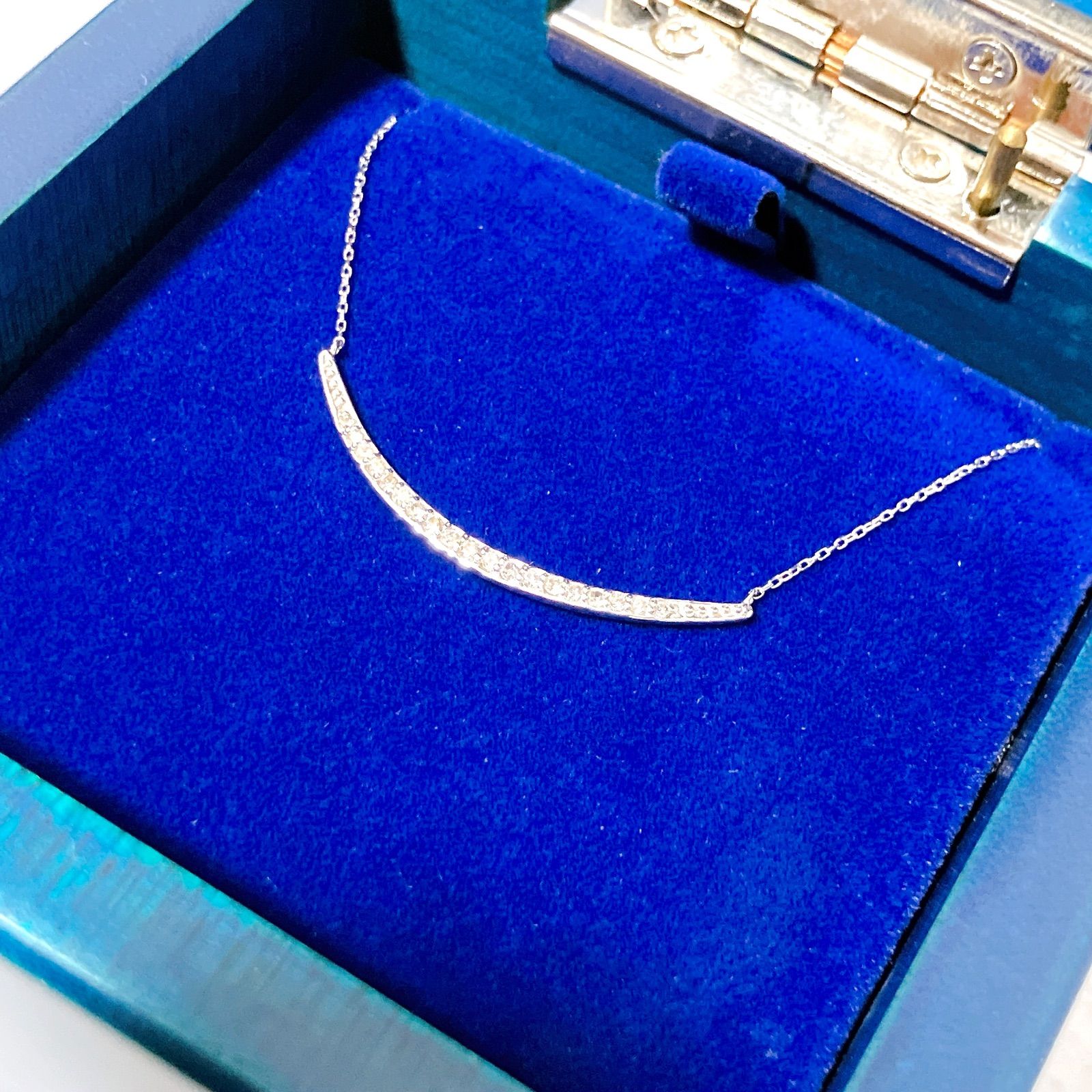 K10 ダイヤモンド ネックレス 0.14ct ホワイトゴールド nocturne 
