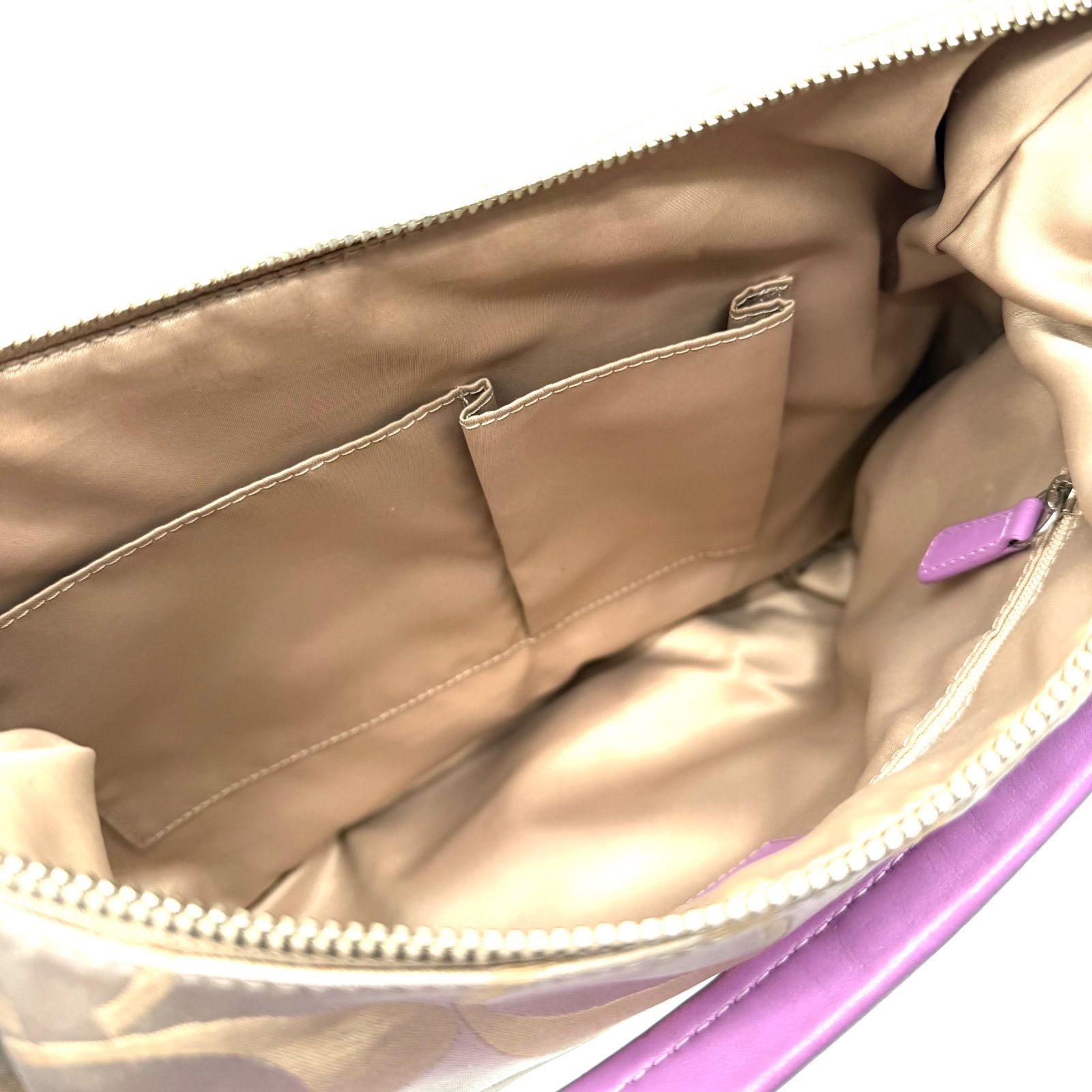 良品】COACH y2k signature 2way shoulder bag purple beige コーチ 