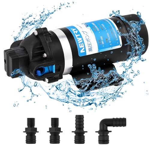 新品 NEWTRY 高圧ポンプ 給水 排水ポンプ ダイヤフラムポンプ 電動ウォーターポンプ 最大揚程110ｍ 160PSI 最大吐出量7L/min 低騒音 車用 家庭用 50Hz/60Hz(110V)