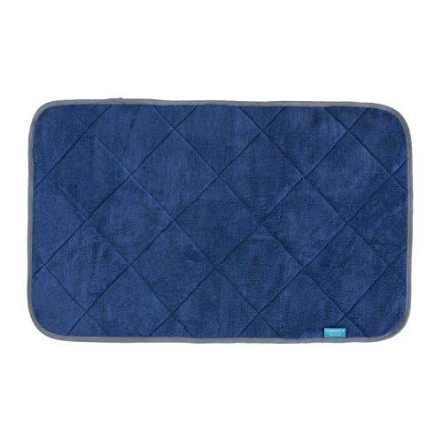新品 オカ(OKA) 乾度良好カララカ タオル地 バスマット 約35cm×60cm ネイビー(乾度良好繊維使用 吸水 速乾)