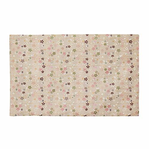 新品 なーむくまちゃん工房 さくら柄 経机掛け 高級京型金襴敷物 防炎加工 サイズ42cm×66cm (25号 003．白茶)