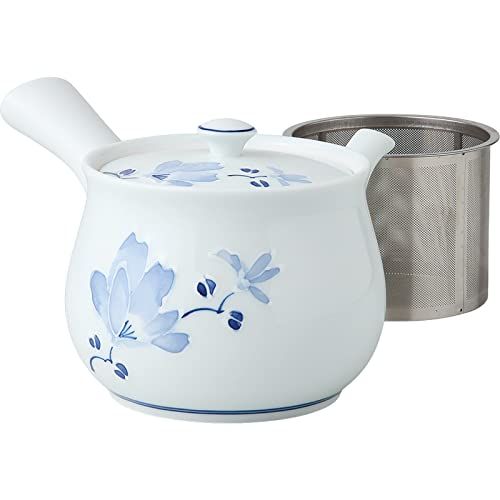 新品 波佐見焼 特大急須 辻が花柄 スーパーステンレス茶こし付 容量約600ml 日本製 14826