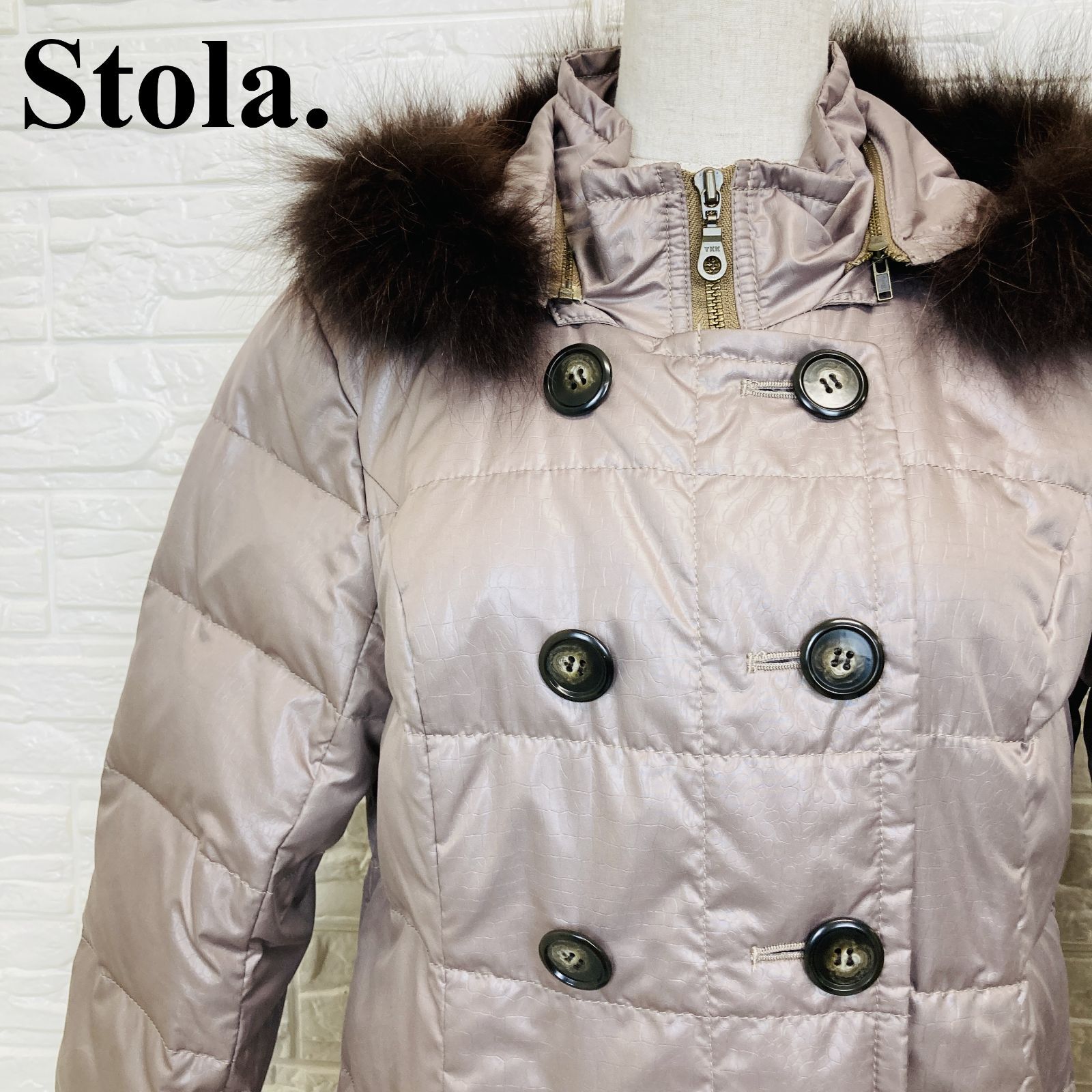 Stola. ストラ ダウンコート ファー付き アウター ベージュ 38 0248K