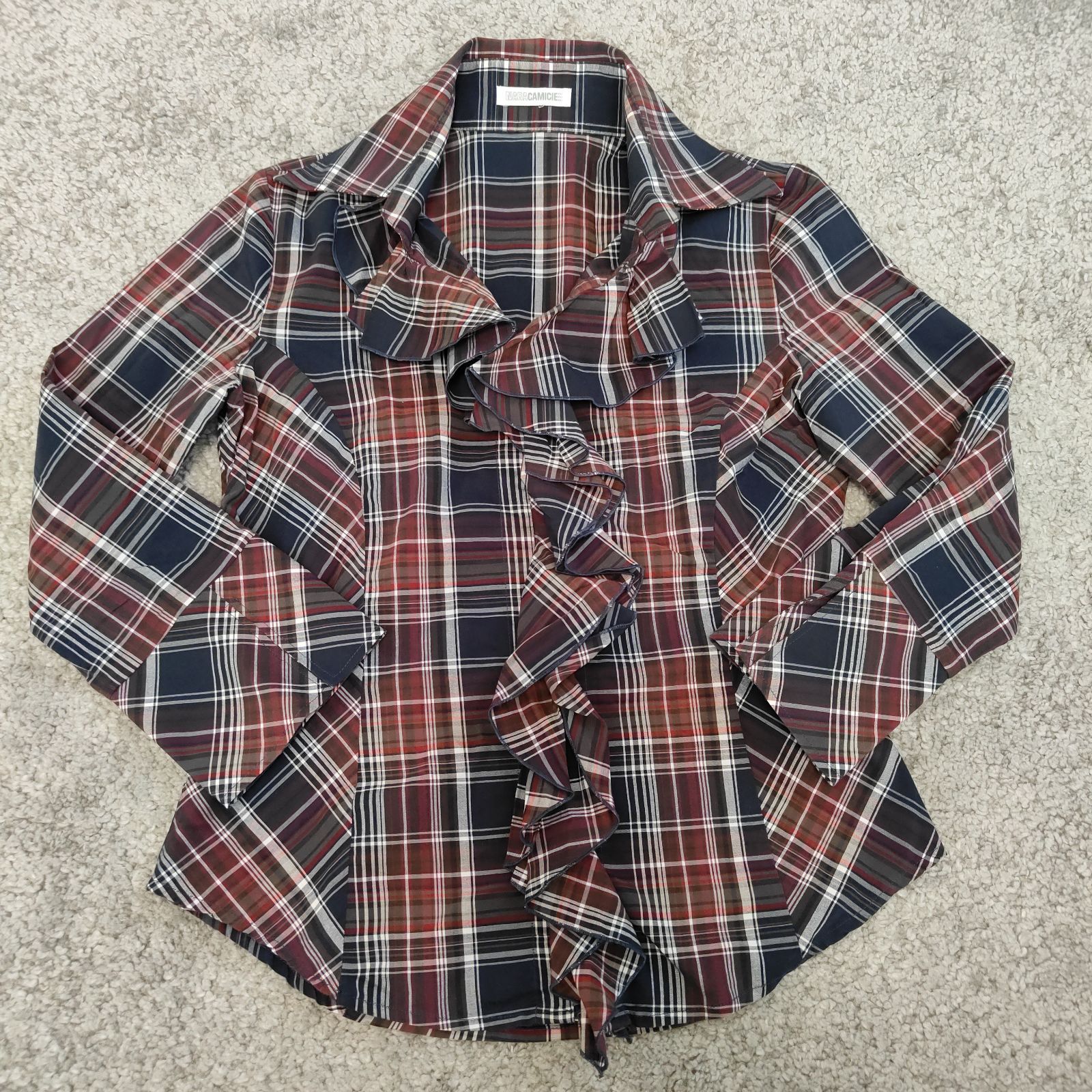 NARACAMICIE ナラカミーチェ 七分袖 シャツ ブラウス SHIRT チェック柄 