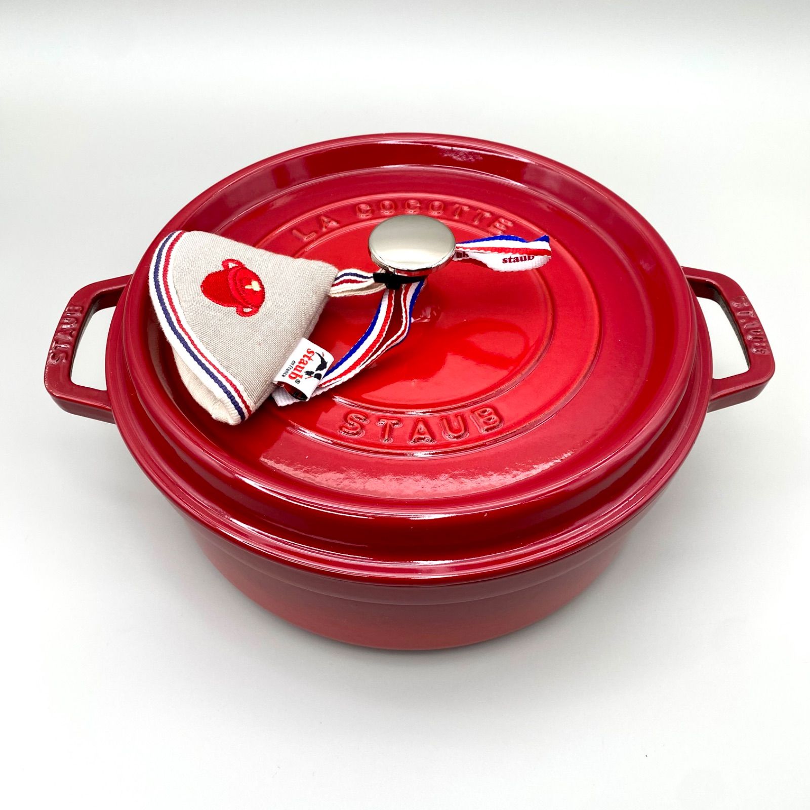 赤 ストウブココット staub ストウブ ピコ ココット ラウンド チェリー