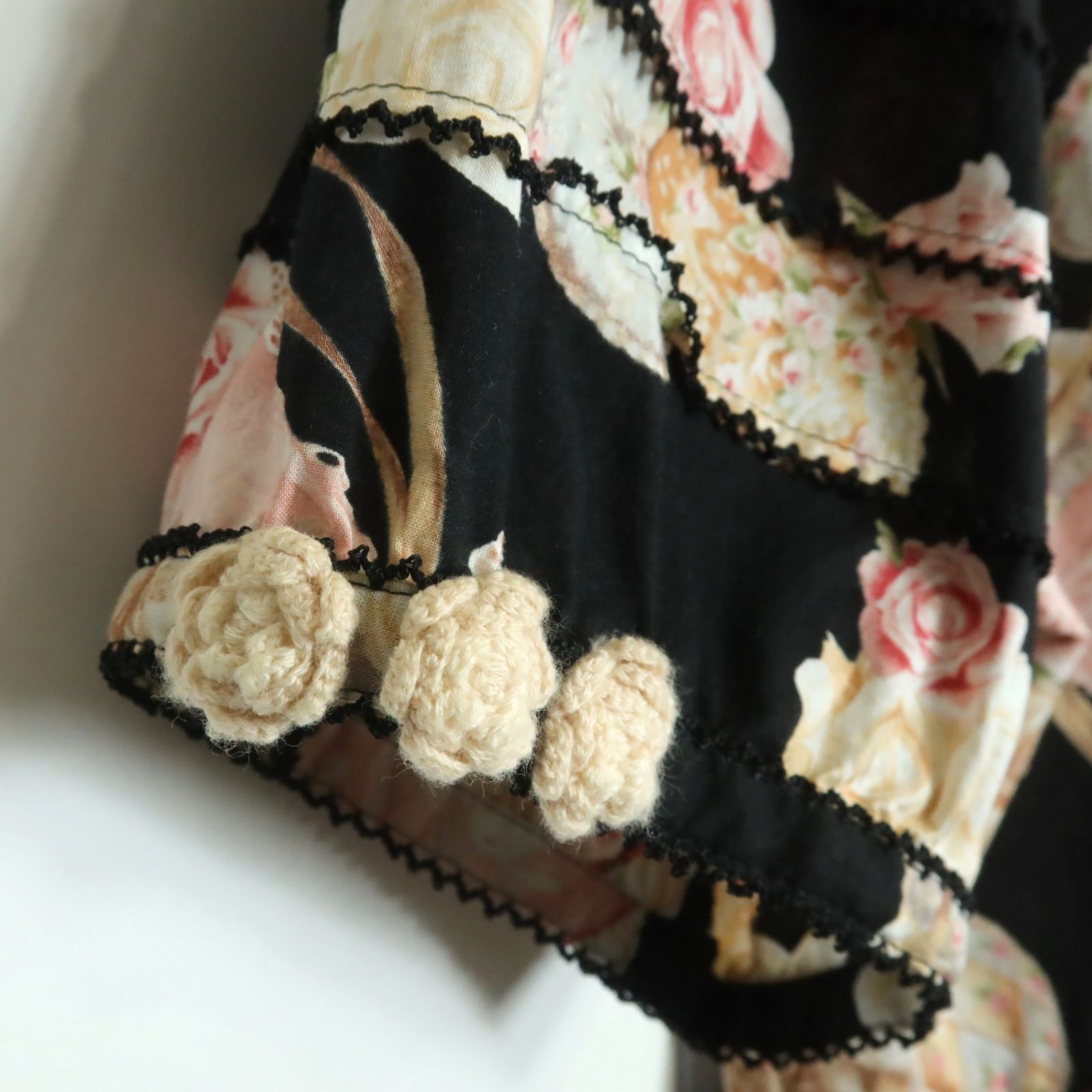 美品】ピンクハウス☆ローズ柄♪チュニックワンピース ピコ刺繍 綿