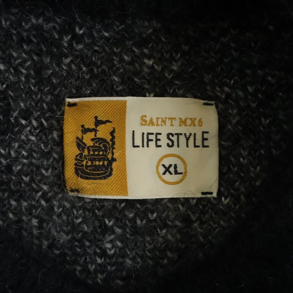 SAINT MICHAEL (セントマイケル) 23AW CREW NECK KNIT フロントロゴ 