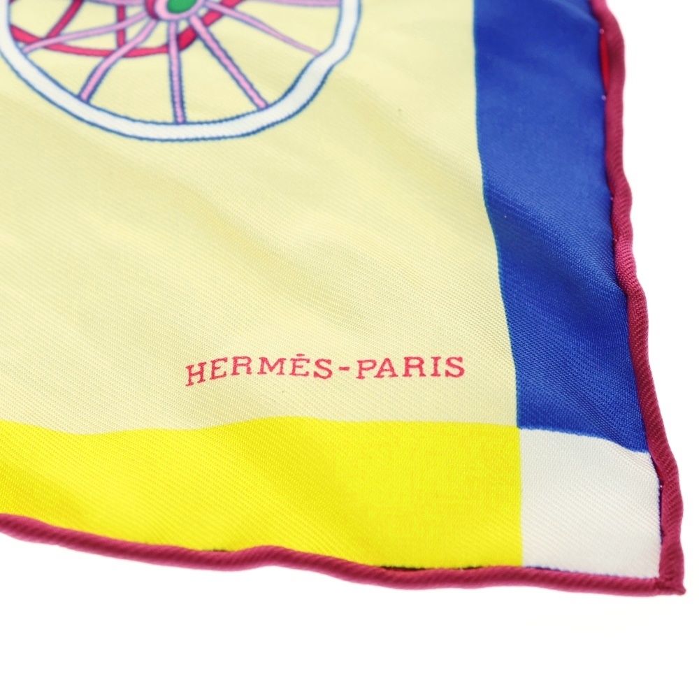 未使用 エルメス ガヴロッシュ カレ45 精巧な馬車 シルク シフォン スカーフ HERMES (エルメス) カレ45 ガヴロッシュ 精巧な馬車 シルクスカーフ