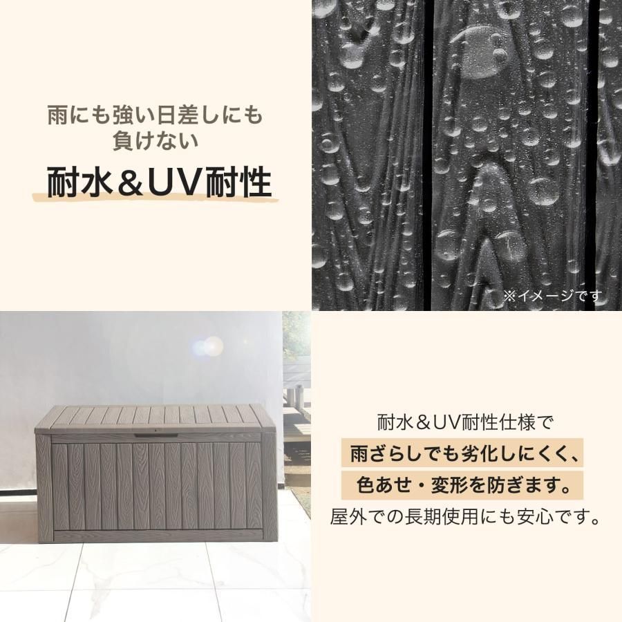 信頼老舗】#3092 収納ボックス グレージュ 380L 収納庫 置き配 宅配