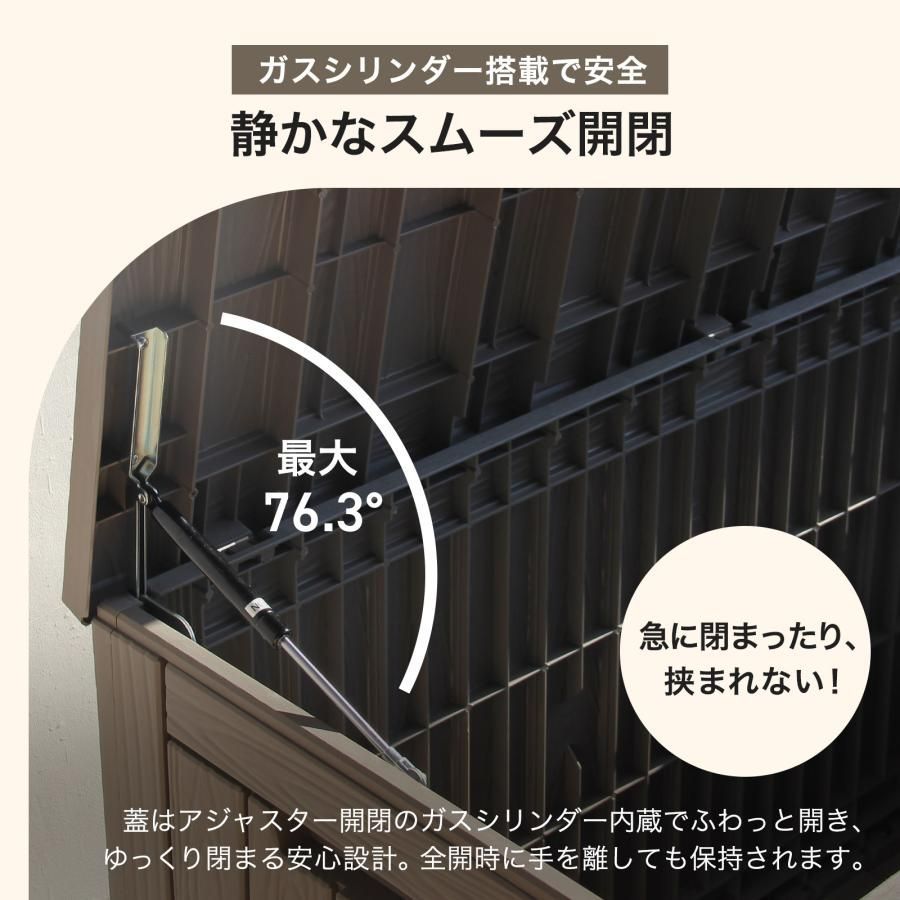 信頼老舗】#3092 収納ボックス グレージュ 380L 収納庫 置き配 宅配