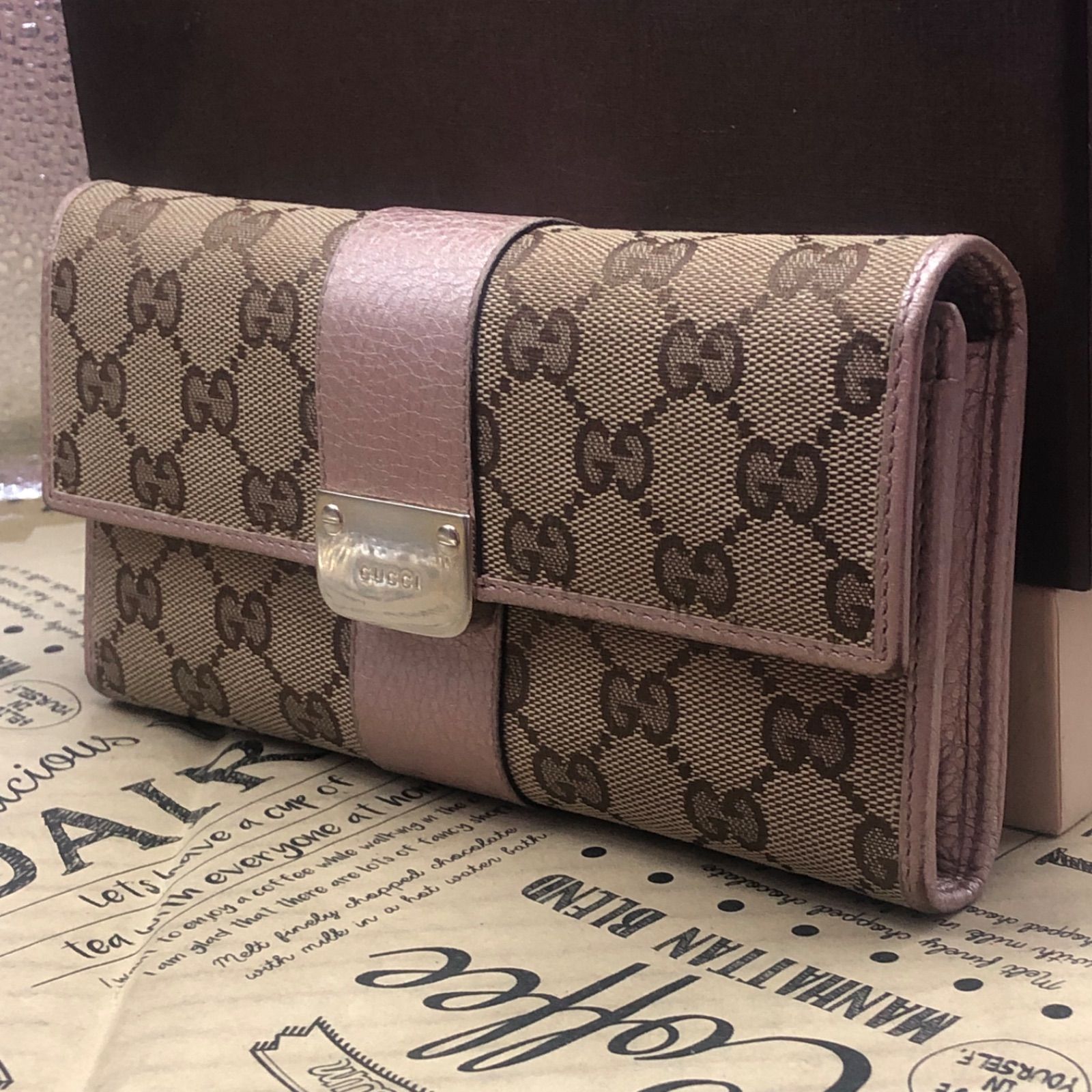 グッチ 二つ折り 長財布 GGキャンバス カード 札入れ 小銭 GB62 - メルカリ