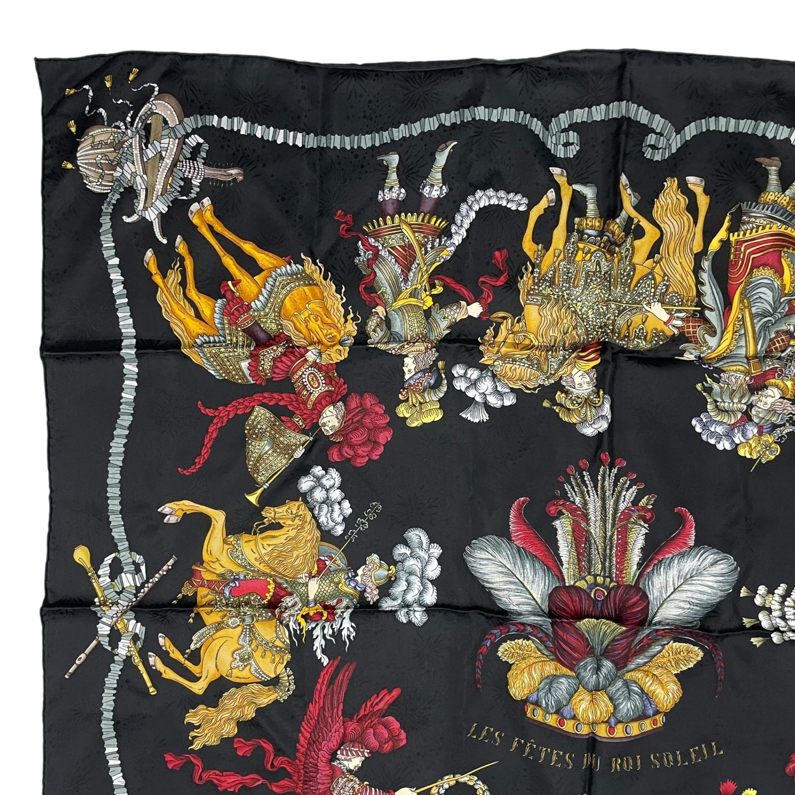 極美品 HERMES エルメス スカーフ シルク カレ90 Les Fêtes du Roi