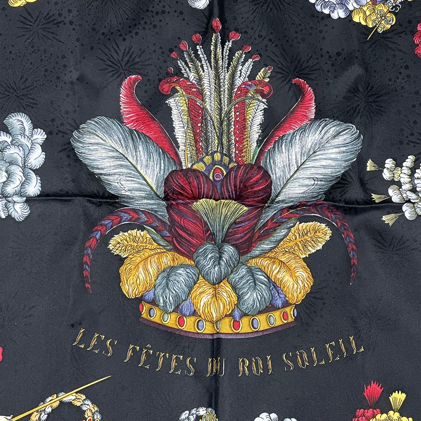 極美品 HERMES エルメス スカーフ シルク カレ90 Les Fêtes du Roi 