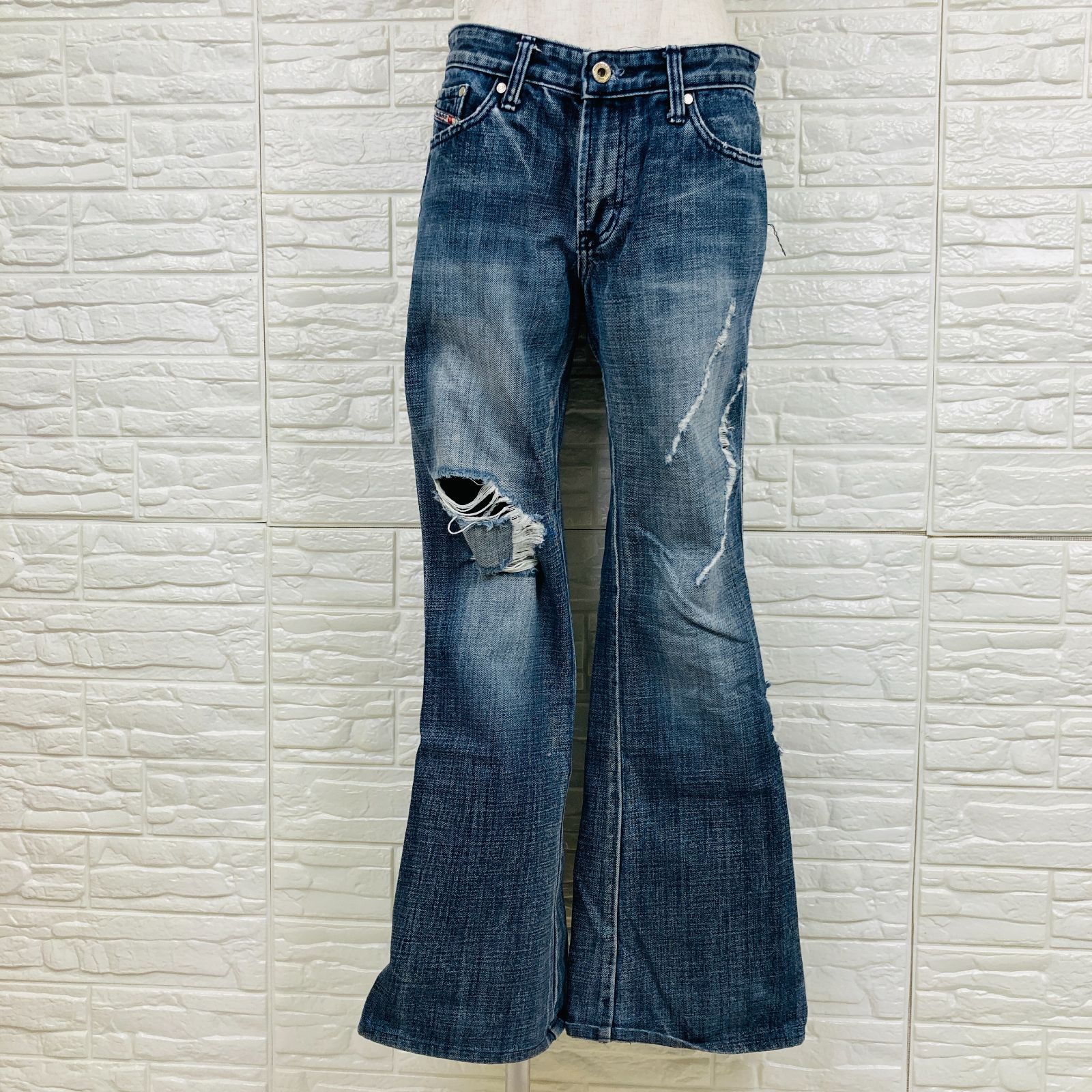 DIESEL ディーゼル デニムパンツ ダメージ加工 ブルー 29 0266K - メルカリ