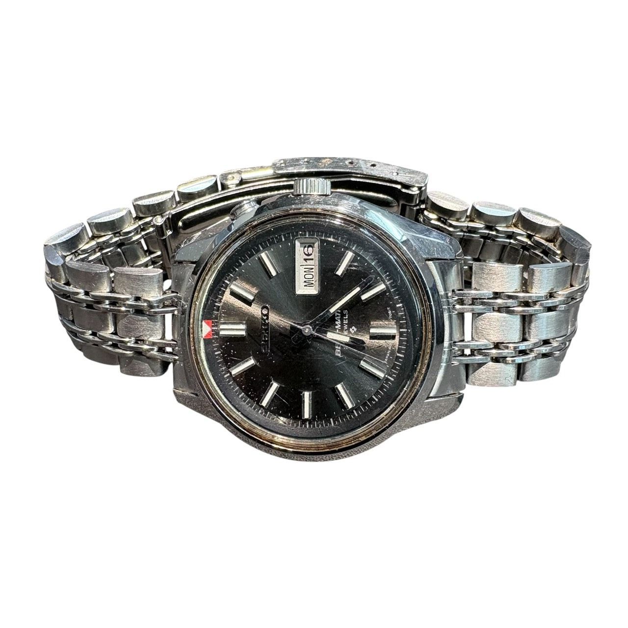  動作品 SEIKO|セイコー BELL-MATIC ベルマチック 腕時計 27石 自動巻き デイデイト カレンダー付き シルバー色 4006-7012 J1-031701 限定デザイン 自動巻き時計 腕時計(アナログ)