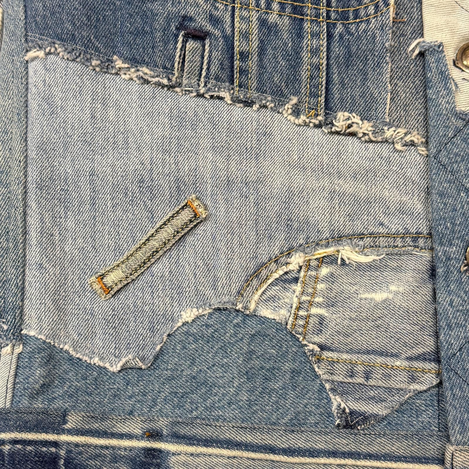 Greg Lauren The Reconstructed Vintage Denim Scrap Trucker jacket 