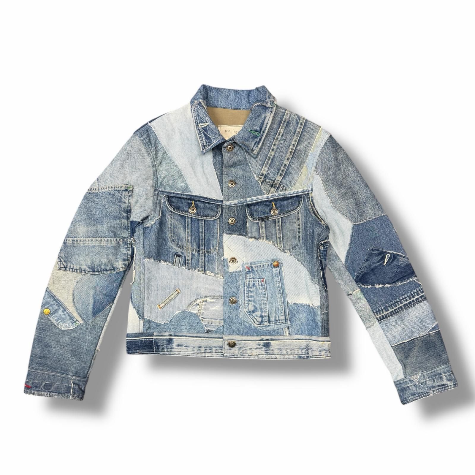 Greg Lauren The Reconstructed Vintage Denim Scrap Trucker jacket 