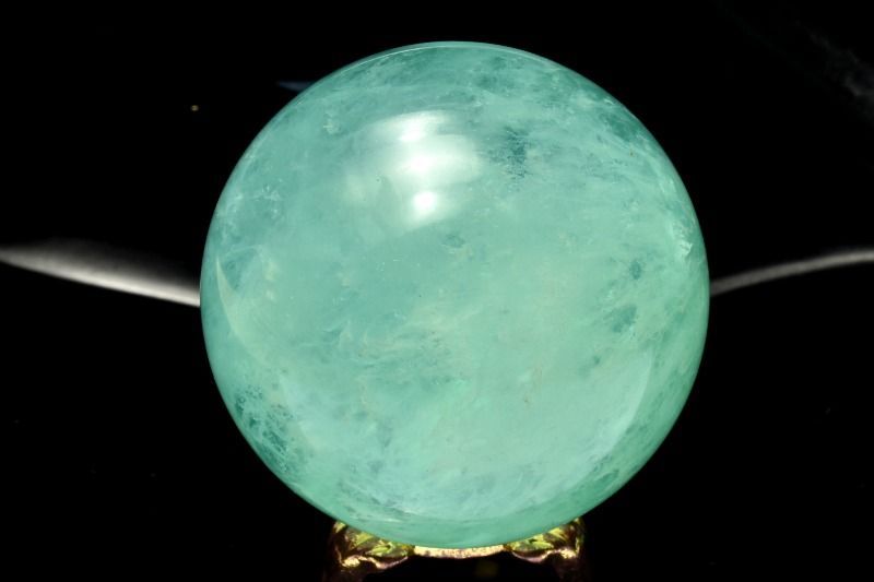 1点物】高発色大玉 フローライト 55mm 丸玉(台座付き) スフィア 