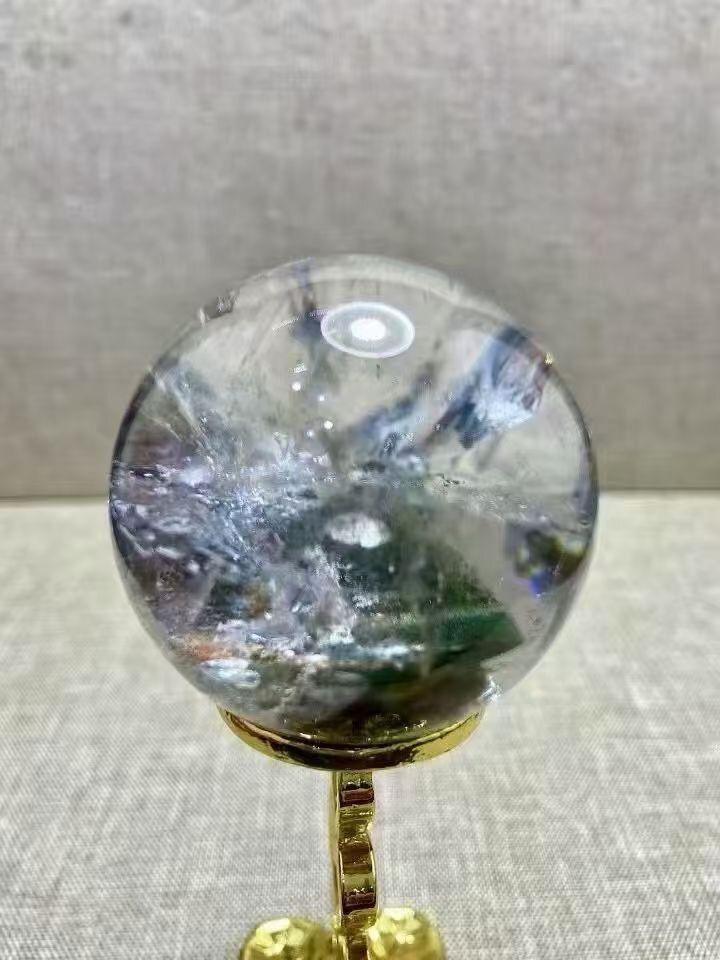  AAAAAA級天然ガーデンクォーツ水晶丸玉B0316|YS|14569|470A リビングアクセサリー 置物 インテリア小物