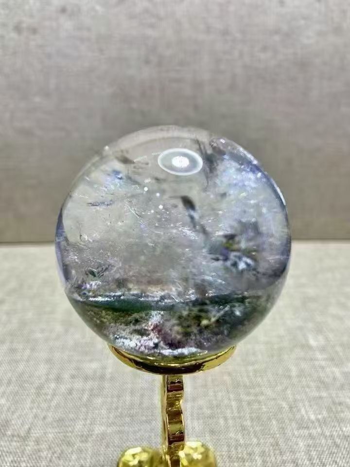 AAAAAA級天然ガーデンクォーツ水晶丸玉B0316|YS|14569|470A