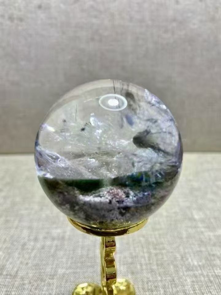 AAAAAA級天然ガーデンクォーツ水晶丸玉B0316|YS|14569|470A