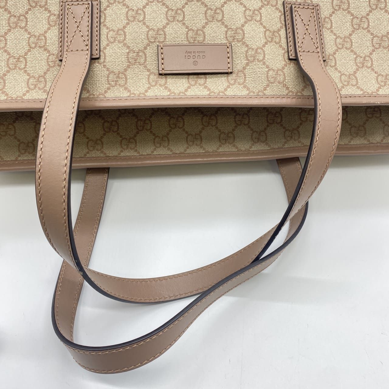 GUCCI グッチ 211120 GGスプリーム トートバッグ PVC ピンクベージュ 