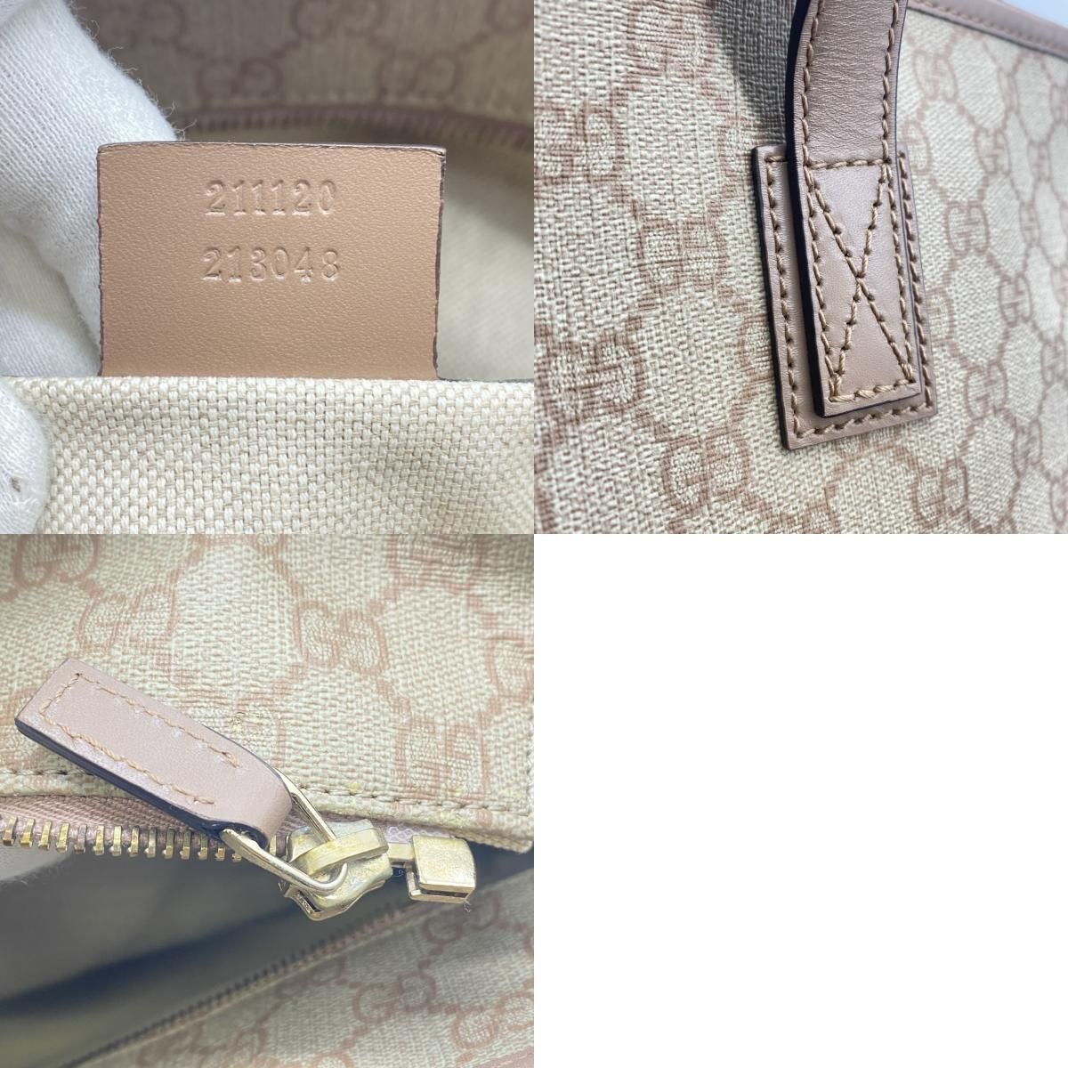 GUCCI グッチ 211120 GGスプリーム トートバッグ PVC ピンクベージュ 