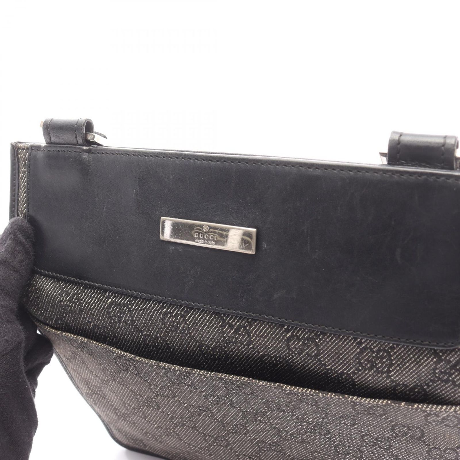 グッチ GUCCI ショルダーバッグ GGデニム 27639 ブラック デニム 