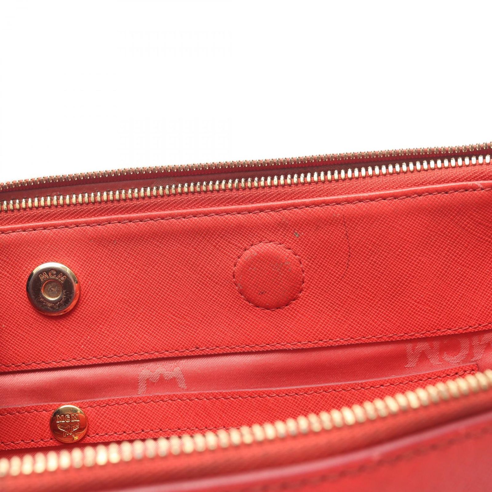 エム・シー・エム MCM トートバッグ レッド レザー 2wayショルダー 