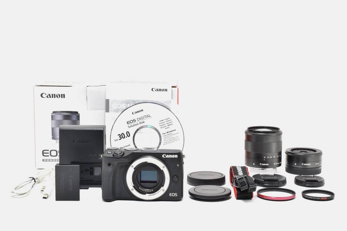 ☆美品☆キヤノン Canon EOS M3 ダブルレンズキット EF-M 18-55mm IS 