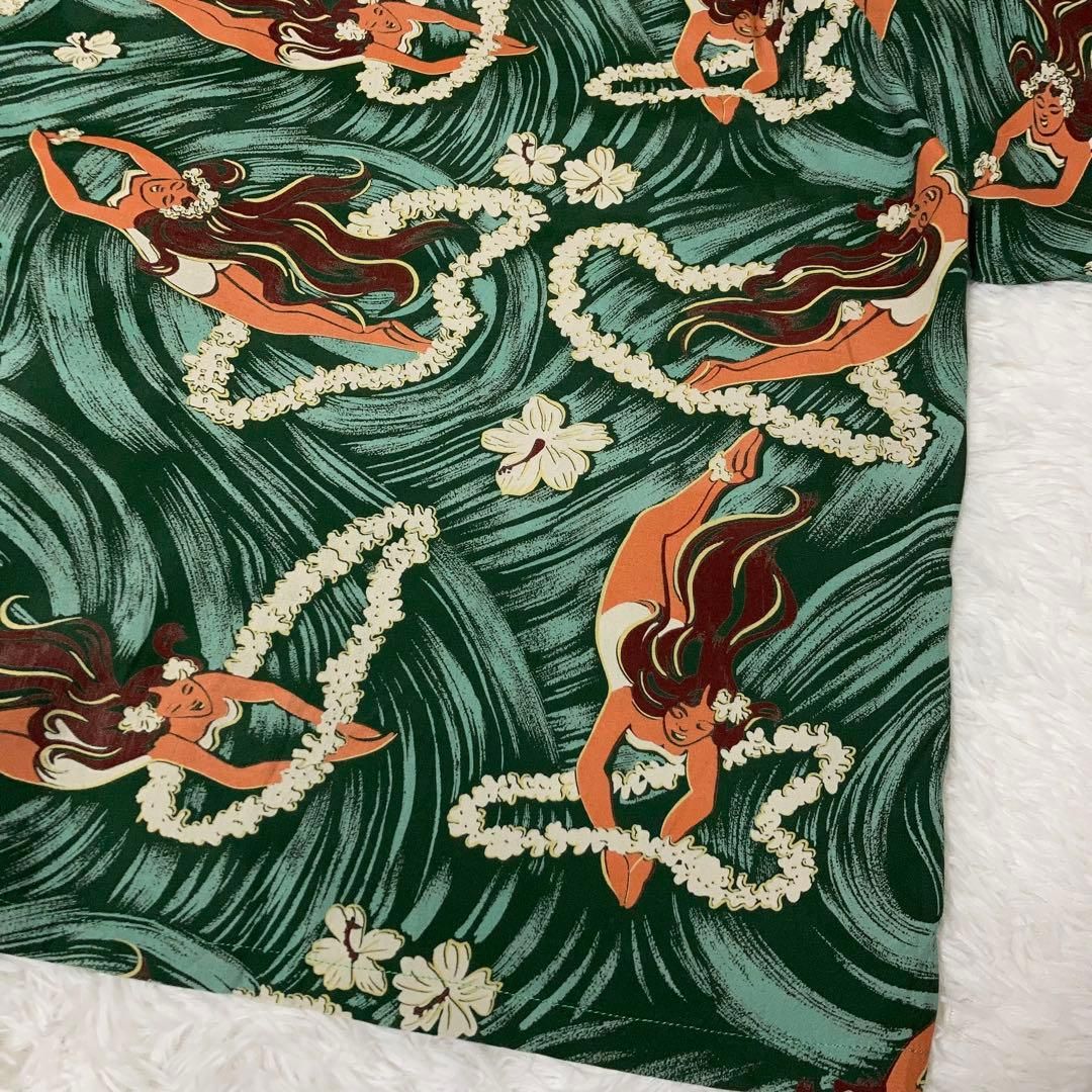 【極美品】SUNSURF アロハシャツ 半袖 開襟 フラガール 総柄 緑 L. 極美品】SUNSURF アロハシャツ 半袖 開襟 フラガール 総柄 緑 L - メルカリ