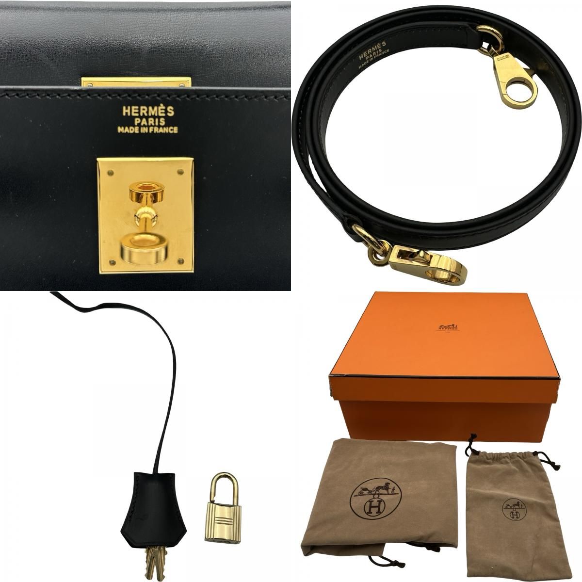 エルメス HERMES ケリー32 外縫い 〇Z刻 ブラック ゴールド金具