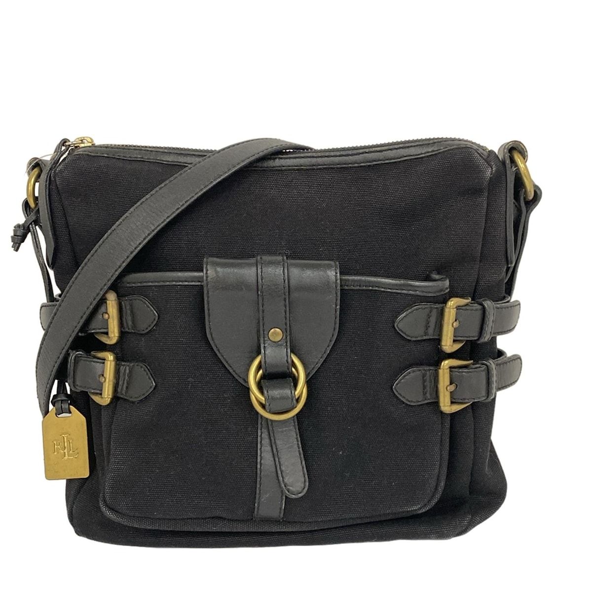 RalphLauren(ラルフローレン) ショルダーバッグ - 黒 斜めがけ レザー 