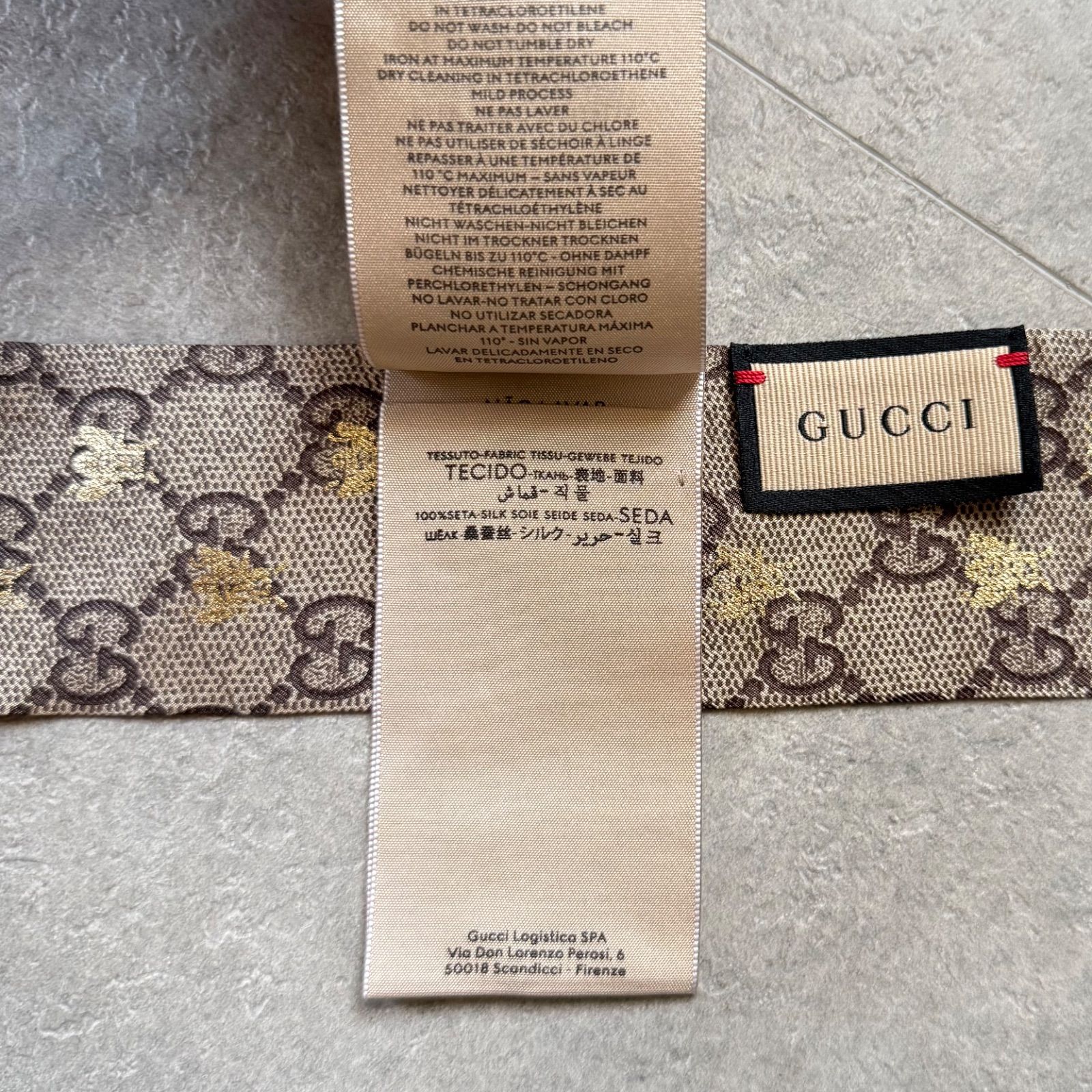 GUCCI　グッチ　チャーム　リボンスカーフ　インターロッキング　シェリーライン 極美品 GUCCI グッチ ネックボウ リボンスカーフ gg ビー ハチ 蜂