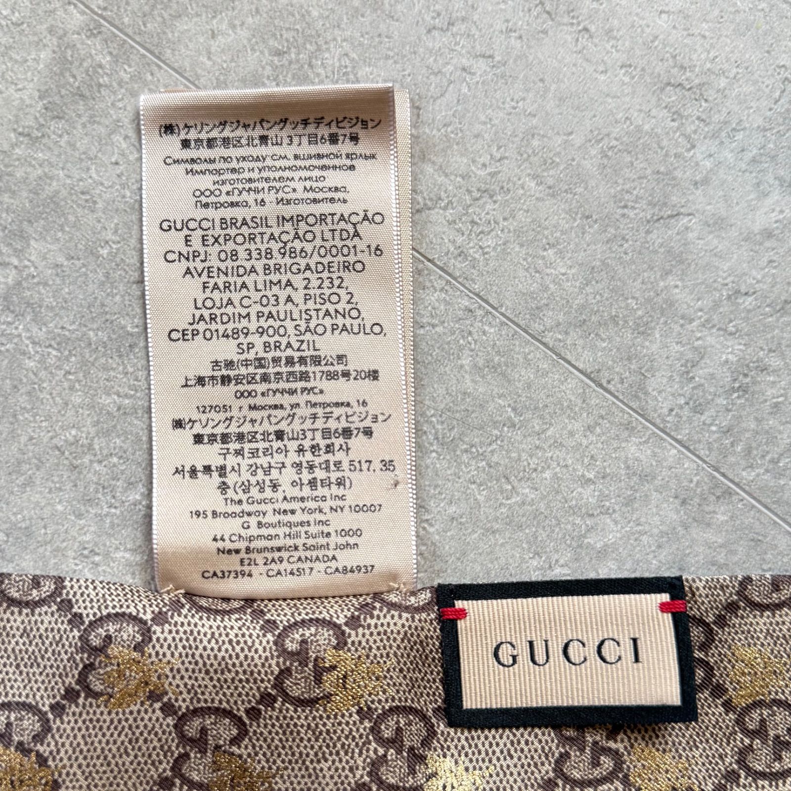 極美品 GUCCI グッチ ネックボウ リボンスカーフ gg ビー ハチ 蜂