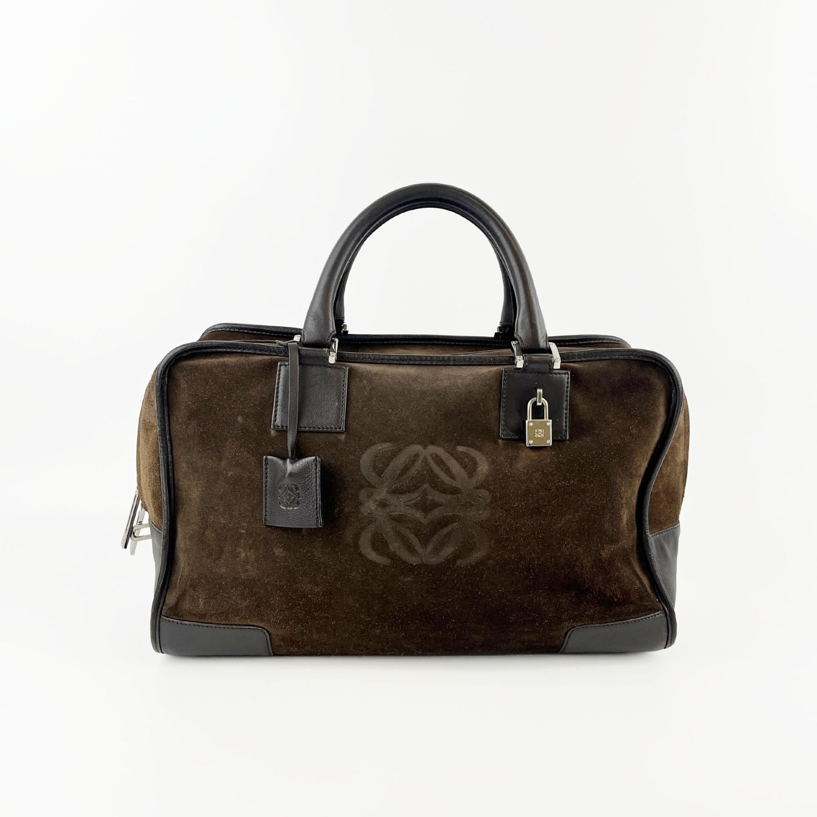 LOEWE ハンドバッグ アマソナ アナグラム ヴィンテージ スエード 