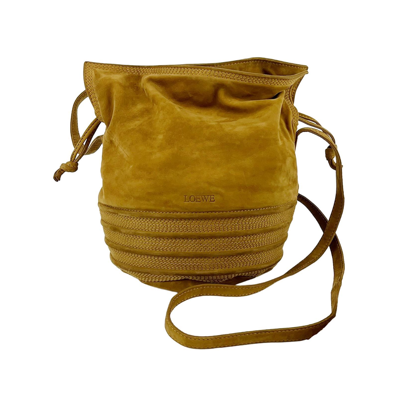 LOEWE ロエベ アナグラム ショルダーバッグ ブラウン スエード 