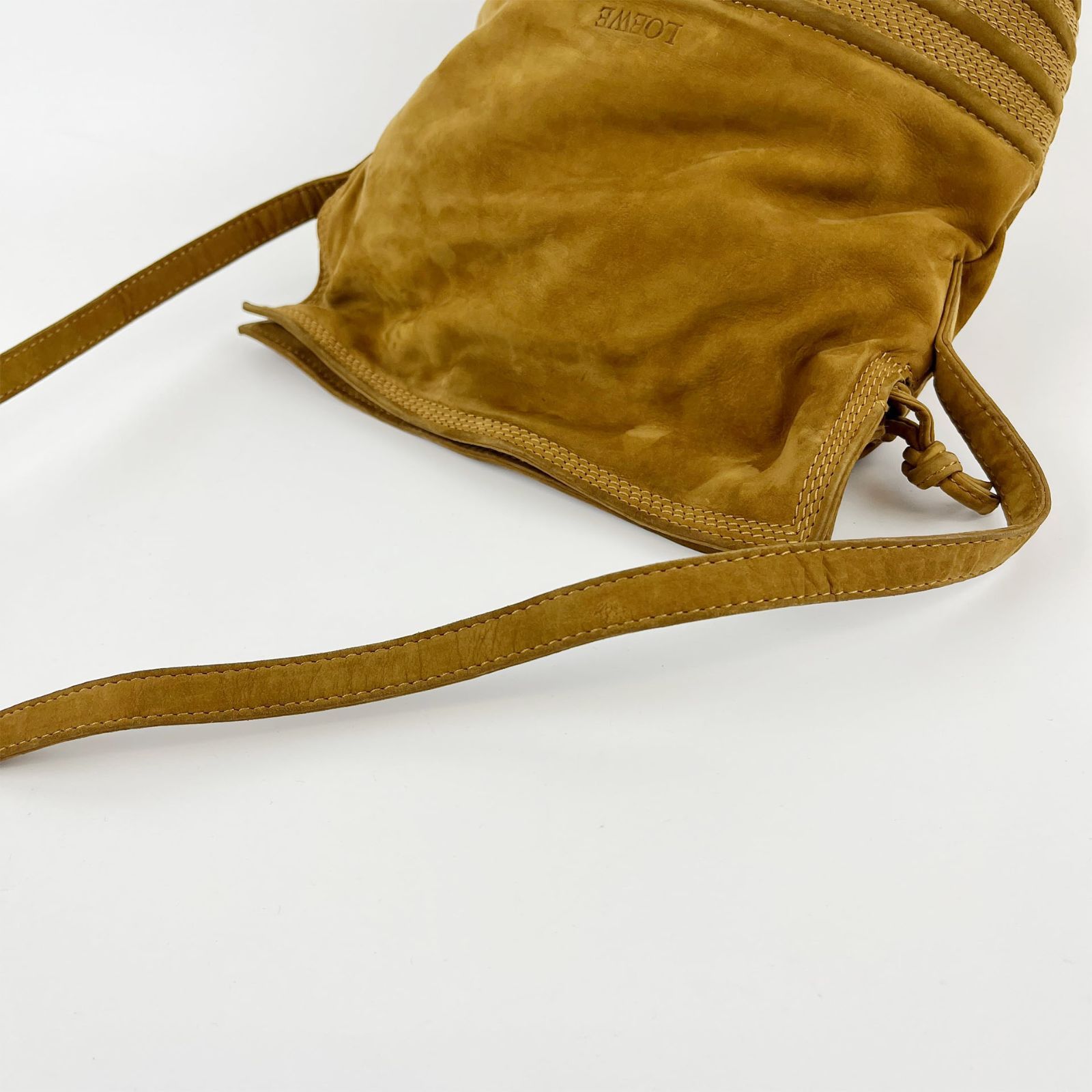 LOEWE ロエベ アナグラム ショルダーバッグ ブラウン スエード 