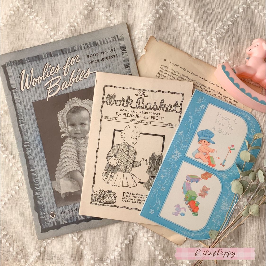 ヴィンテージ ベビー洋書・雑誌 ＆ベビーカード まとめ売り