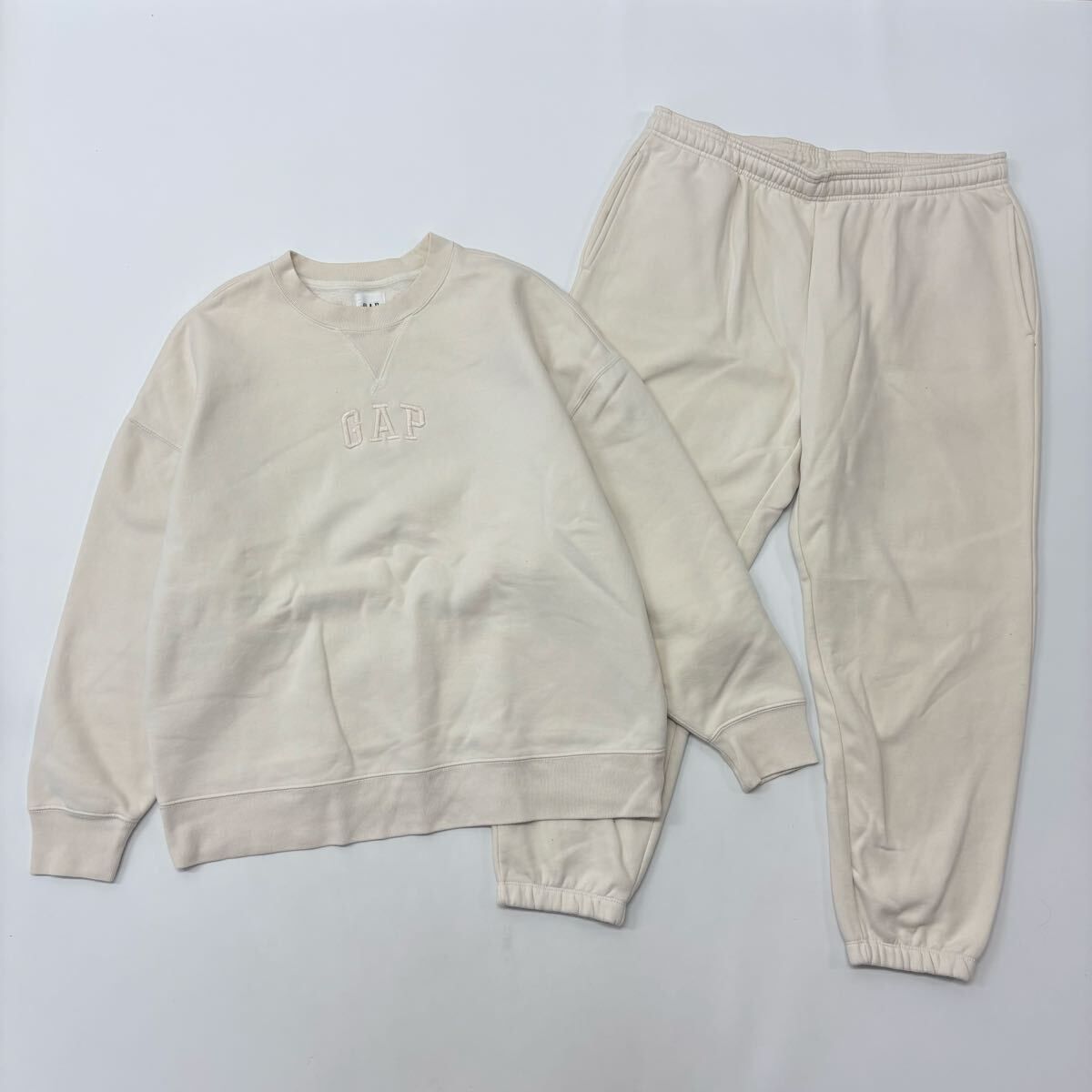 GAP ギャップ スウェット セット アップ 上下 ロゴ 刺繍 クルーネック 