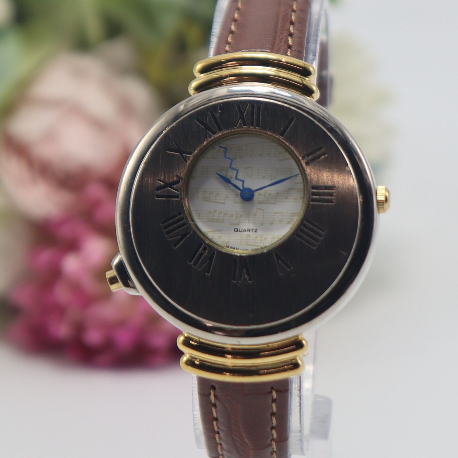 電池新品 SEIKO メロディーウォッチ V421-0040 クォーツ 音符柄文字盤 